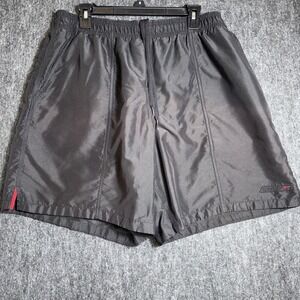 Speedo Men's Large XL Swim Sport Trunks Shorts Black Drawstring Lined Pockets